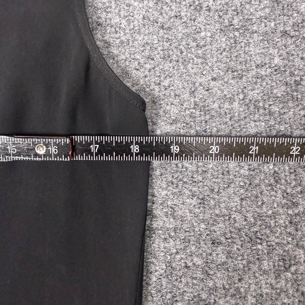 Theory Black 100% Silk Shawl Collar Sleeveless V-Neck Blouse Top Medium - Picture 4 of 6